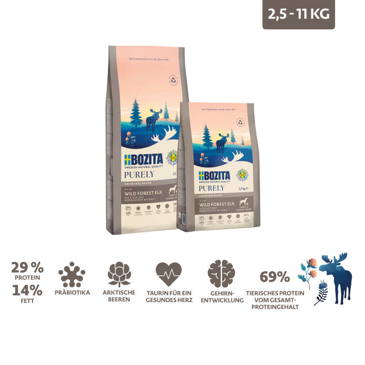 BOZITA Hunde-Trockenfutter Purely Puppy & Junior Large Elch